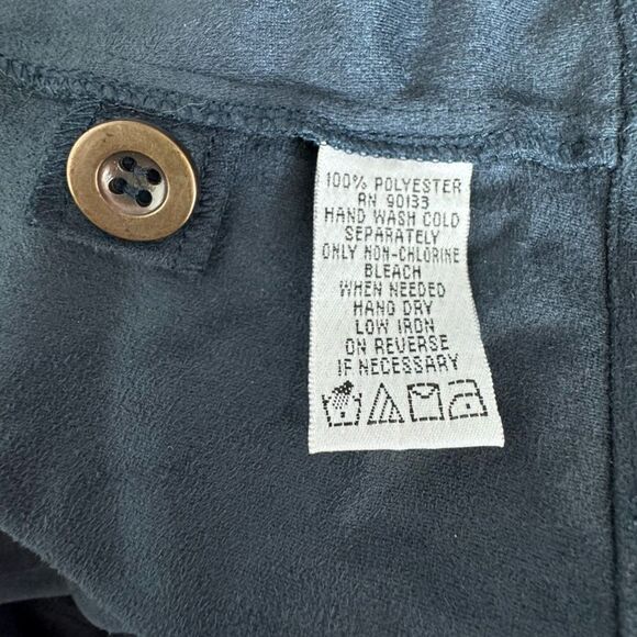 Ultra Suede Blue Jacket Military Style Long Sleeve - Picture 8 of 14